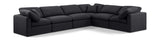 Indulge Black Linen Textured Fabric Modular Sectional 141Black-Sec6A Meridian Furniture