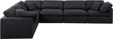 Indulge Black Linen Textured Fabric Modular Sectional 141Black-Sec6A Meridian Furniture