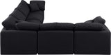 Indulge Black Linen Textured Fabric Modular Sectional 141Black-Sec6A Meridian Furniture