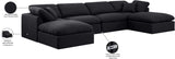 Indulge Black Linen Textured Fabric Modular Sectional 141Black-Sec6B Meridian Furniture