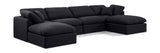 Indulge Black Linen Textured Fabric Modular Sectional 141Black-Sec6B Meridian Furniture