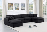 Indulge Black Linen Textured Fabric Modular Sectional 141Black-Sec6B Meridian Furniture