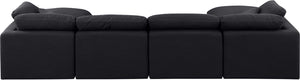 Indulge Black Linen Textured Fabric Modular Sectional 141Black-Sec6B Meridian Furniture