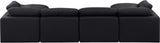 Indulge Black Linen Textured Fabric Modular Sectional 141Black-Sec6B Meridian Furniture