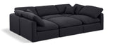 Indulge Black Linen Textured Fabric Modular Sectional 141Black-Sec6C Meridian Furniture