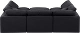 Indulge Black Linen Textured Fabric Modular Sectional 141Black-Sec6C Meridian Furniture