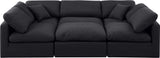 Indulge Black Linen Textured Fabric Modular Sectional 141Black-Sec6C Meridian Furniture