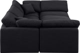 Indulge Black Linen Textured Fabric Modular Sectional 141Black-Sec6C Meridian Furniture