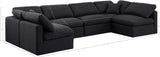 Indulge Black Linen Textured Fabric Modular Sectional 141Black-Sec6D Meridian Furniture