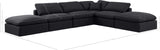 Indulge Black Linen Textured Fabric Modular Sectional 141Black-Sec6E Meridian Furniture