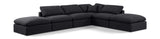 Indulge Black Linen Textured Fabric Modular Sectional 141Black-Sec6E Meridian Furniture