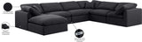 Indulge Black Linen Textured Fabric Modular Sectional 141Black-Sec7A Meridian Furniture