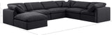 Indulge Black Linen Textured Fabric Modular Sectional 141Black-Sec7A Meridian Furniture