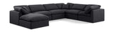 Indulge Black Linen Textured Fabric Modular Sectional 141Black-Sec7A Meridian Furniture