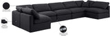 Indulge Black Linen Textured Fabric Modular Sectional 141Black-Sec7B Meridian Furniture