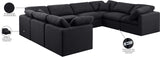 Indulge Black Linen Textured Fabric Modular Sectional 141Black-Sec8A Meridian Furniture