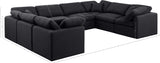 Indulge Black Linen Textured Fabric Modular Sectional 141Black-Sec8A Meridian Furniture