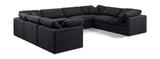 Indulge Black Linen Textured Fabric Modular Sectional 141Black-Sec8A Meridian Furniture