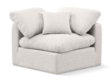 Indulge Cream Linen Textured Fabric Corner Chair 141Cream-Corner Meridian Furniture