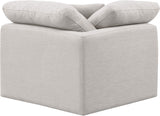 Indulge Cream Linen Textured Fabric Corner Chair 141Cream-Corner Meridian Furniture