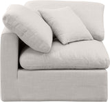 Indulge Cream Linen Textured Fabric Corner Chair 141Cream-Corner Meridian Furniture