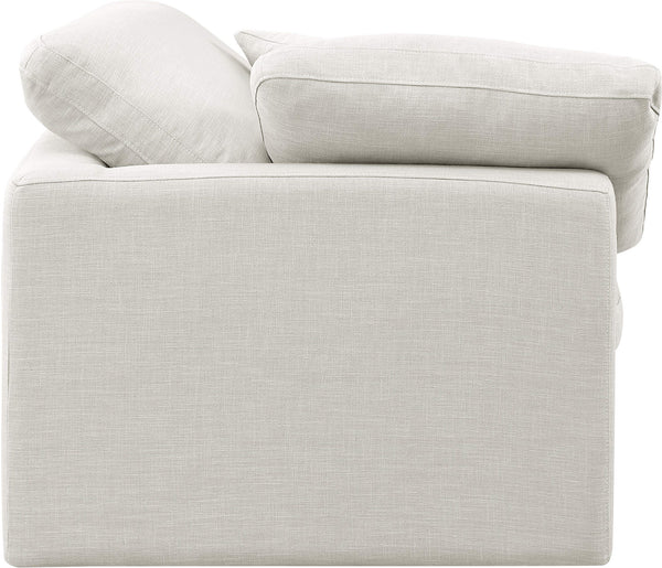 Indulge Cream Linen Textured Fabric Corner Chair 141Cream-Corner Meridian Furniture