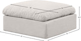 Indulge Cream Linen Textured Fabric Ottoman 141Cream-Ott Meridian Furniture