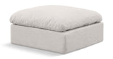 Indulge Cream Linen Textured Fabric Ottoman 141Cream-Ott Meridian Furniture