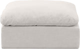 Indulge Cream Linen Textured Fabric Ottoman 141Cream-Ott Meridian Furniture