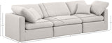 Indulge Cream Linen Textured Fabric Modular Sofa 141Cream-S105 Meridian Furniture