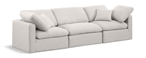 Indulge Cream Linen Textured Fabric Modular Sofa 141Cream-S105 Meridian Furniture