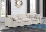 Indulge Cream Linen Textured Fabric Modular Sofa 141Cream-S105 Meridian Furniture