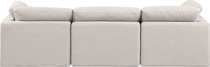 Indulge Cream Linen Textured Fabric Modular Sofa 141Cream-S105 Meridian Furniture