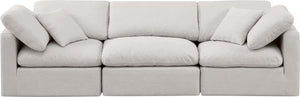 Indulge Cream Linen Textured Fabric Modular Sofa 141Cream-S105 Meridian Furniture