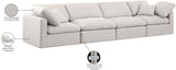 Indulge Cream Linen Textured Fabric Modular Sofa 141Cream-S140 Meridian Furniture