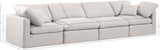 Indulge Cream Linen Textured Fabric Modular Sofa 141Cream-S140 Meridian Furniture