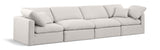 Indulge Cream Linen Textured Fabric Modular Sofa 141Cream-S140 Meridian Furniture