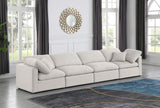 Indulge Cream Linen Textured Fabric Modular Sofa 141Cream-S140 Meridian Furniture