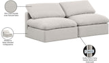 Indulge Cream Linen Textured Fabric Modular Sofa 141Cream-S2 Meridian Furniture