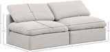 Indulge Cream Linen Textured Fabric Modular Sofa 141Cream-S2 Meridian Furniture