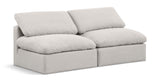 Indulge Cream Linen Textured Fabric Modular Sofa 141Cream-S2 Meridian Furniture