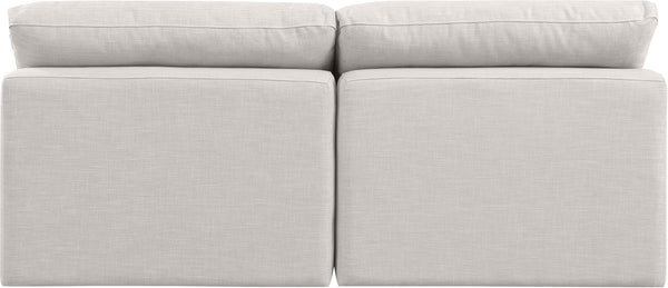 Indulge Cream Linen Textured Fabric Modular Sofa 141Cream-S2 Meridian Furniture