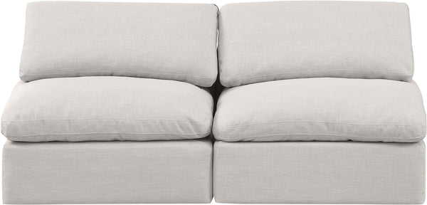 Indulge Cream Linen Textured Fabric Modular Sofa 141Cream-S2 Meridian Furniture