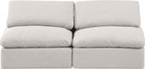 Indulge Cream Linen Textured Fabric Modular Sofa 141Cream-S2 Meridian Furniture