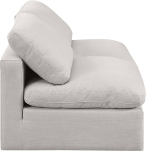 Indulge Cream Linen Textured Fabric Modular Sofa 141Cream-S2 Meridian Furniture