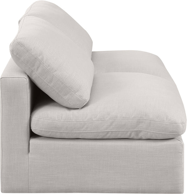 Indulge Cream Linen Textured Fabric Modular Sofa 141Cream-S2 Meridian Furniture