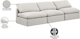 Indulge Cream Linen Textured Fabric Modular Sofa 141Cream-S3 Meridian Furniture