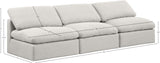 Indulge Cream Linen Textured Fabric Modular Sofa 141Cream-S3 Meridian Furniture