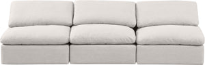 Indulge Cream Linen Textured Fabric Modular Sofa 141Cream-S3 Meridian Furniture