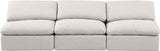 Indulge Cream Linen Textured Fabric Modular Sofa 141Cream-S3 Meridian Furniture